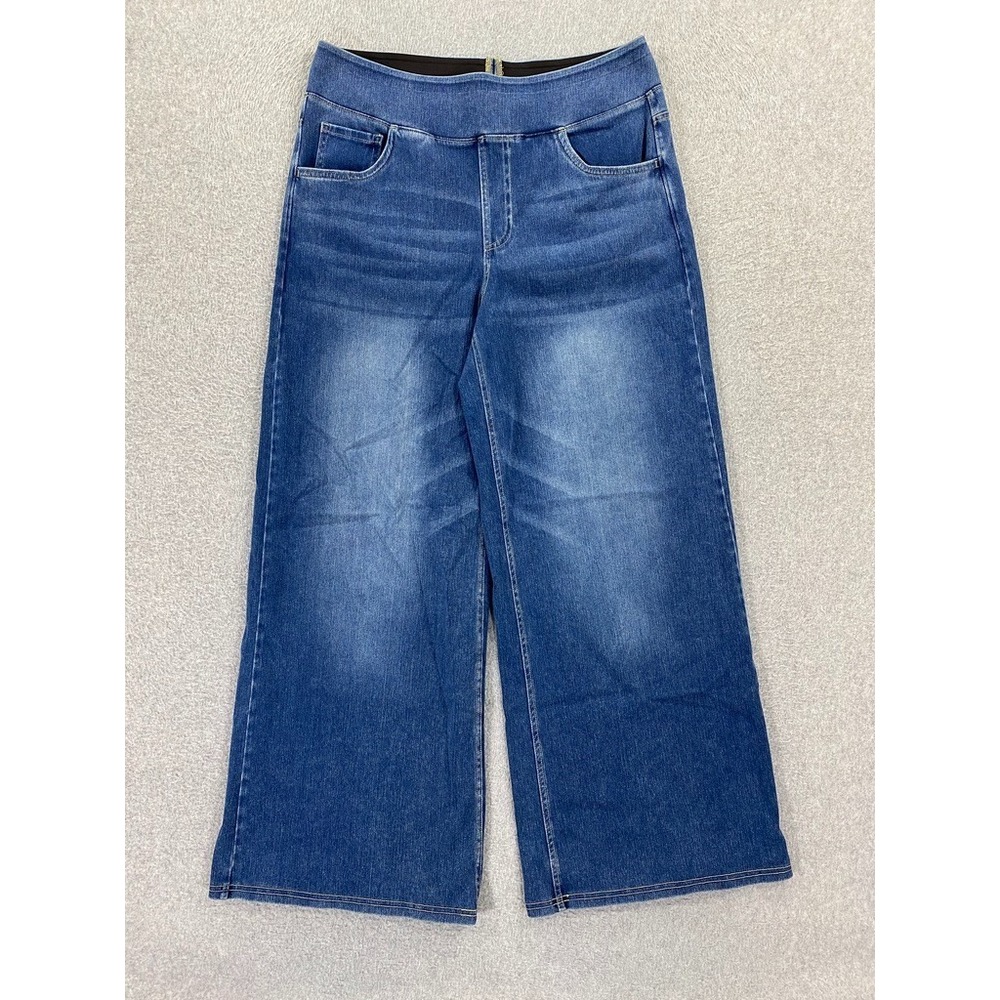 Halara Flex High Waisted Baggy Wide Leg Jeans Womens Large Pull On Stretch Waist